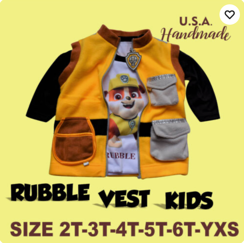 Rayder Custome Vest Rescue Pups Vest Ryder Halloween Vest Outfit Halloween Family Dog Puppy Costume Christmas Gift for family