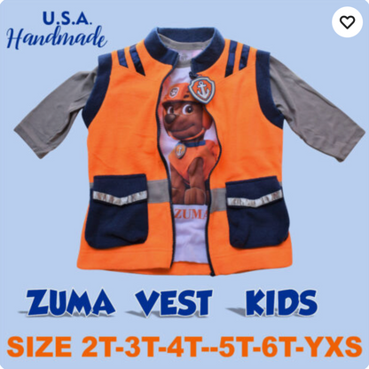 Rayder Custome Vest Rescue Pups Vest Ryder Halloween Vest Outfit Halloween Family Dog Puppy Costume Christmas Gift for family