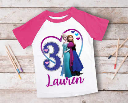Princess Frozen Birthday T Shirt Elsa Olaf theme Party, Gift Birthday Shirt, family tees Custom