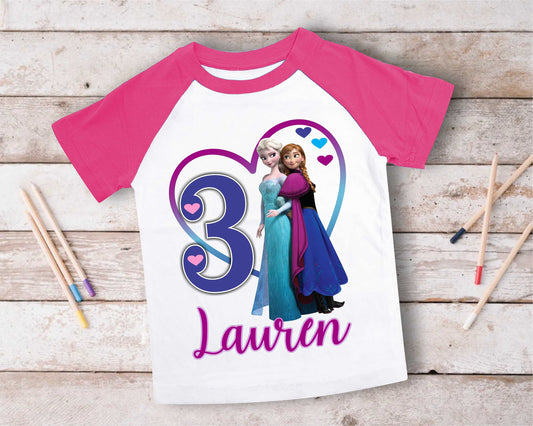 Princess Frozen Birthday T Shirt Elsa Olaf theme Party, Gift Birthday Shirt, family tees Custom