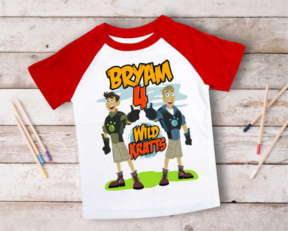 Wild Kratt Birthday T Shirt, Wild Kratts theme Party, Gift Birthday Shirt, family tees Custom