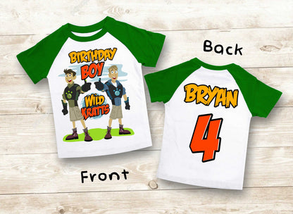 Wild Kratt Birthday T Shirt, Wild Kratts theme Party, Gift Birthday Shirt, family tees Custom