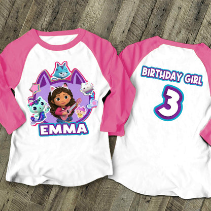 Dollhouse Birthday T Shirt, Gabby Theme Party Shirt , Gift Birthday Shirt, family tees Custom