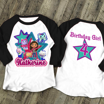 Dollhouse Birthday T Shirt, Gabby Theme Party Shirt , Gift Birthday Shirt, family tees Custom
