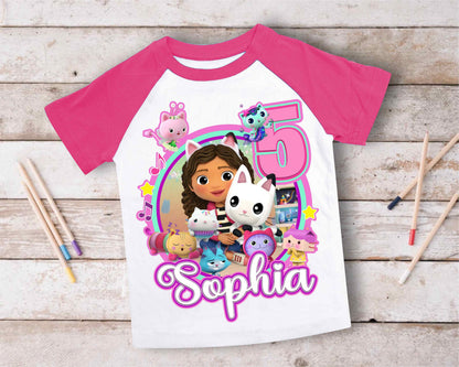 Dollhouse Birthday T Shirt, Gabby Theme Party Shirt , Gift Birthday Shirt, family tees Custom