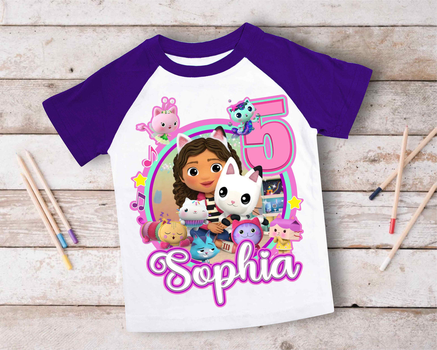 Dollhouse Birthday T Shirt, Gabby Theme Party Shirt , Gift Birthday Shirt, family tees Custom