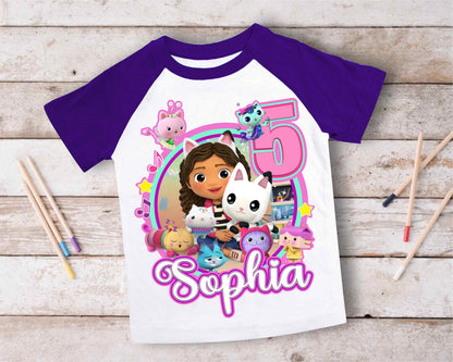 Dollhouse Birthday T Shirt, Gabby Theme Party Shirt , Gift Birthday Shirt, family tees Custom