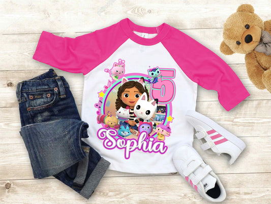 Dollhouse Birthday T Shirt, Gabby Theme Party Shirt , Gift Birthday Shirt, family tees Custom