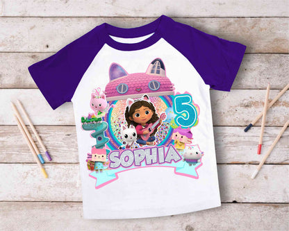 Dollhouse Birthday T Shirt, Gabby Theme Party Shirt , Gift Birthday Shirt, family tees Custom