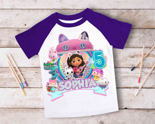 Dollhouse Birthday T Shirt, Gabby Theme Party Shirt , Gift Birthday Shirt, family tees Custom