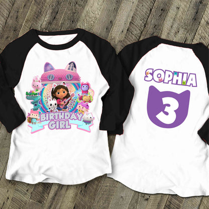Dollhouse Birthday T Shirt, Gabby Theme Party Shirt , Gift Birthday Shirt, family tees Custom