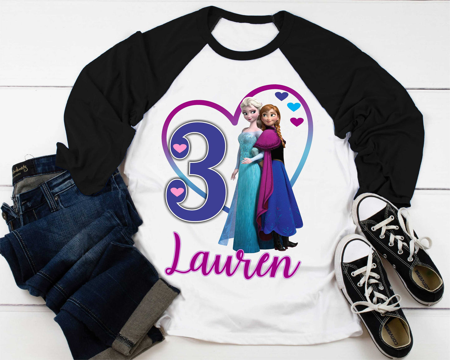 Princess Frozen Birthday T Shirt Elsa Olaf theme Party, Gift Birthday Shirt, family tees Custom