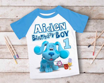 Blue Clue  Inspired Birthday T Shirt, Blue Clue theme Party, Gift Birthday Shirt, family tees Custom