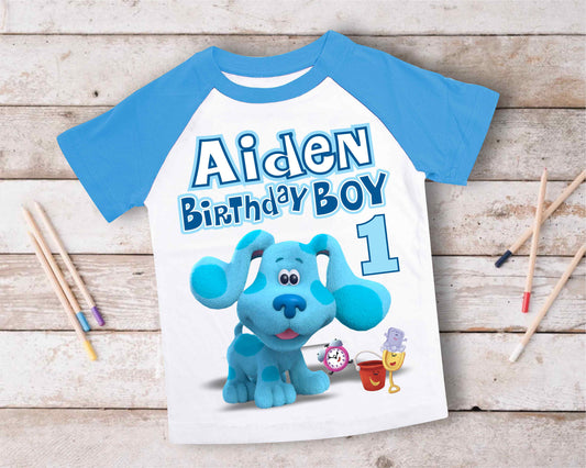 Blue Clue  Inspired Birthday T Shirt, Blue Clue theme Party, Gift Birthday Shirt, family tees Custom