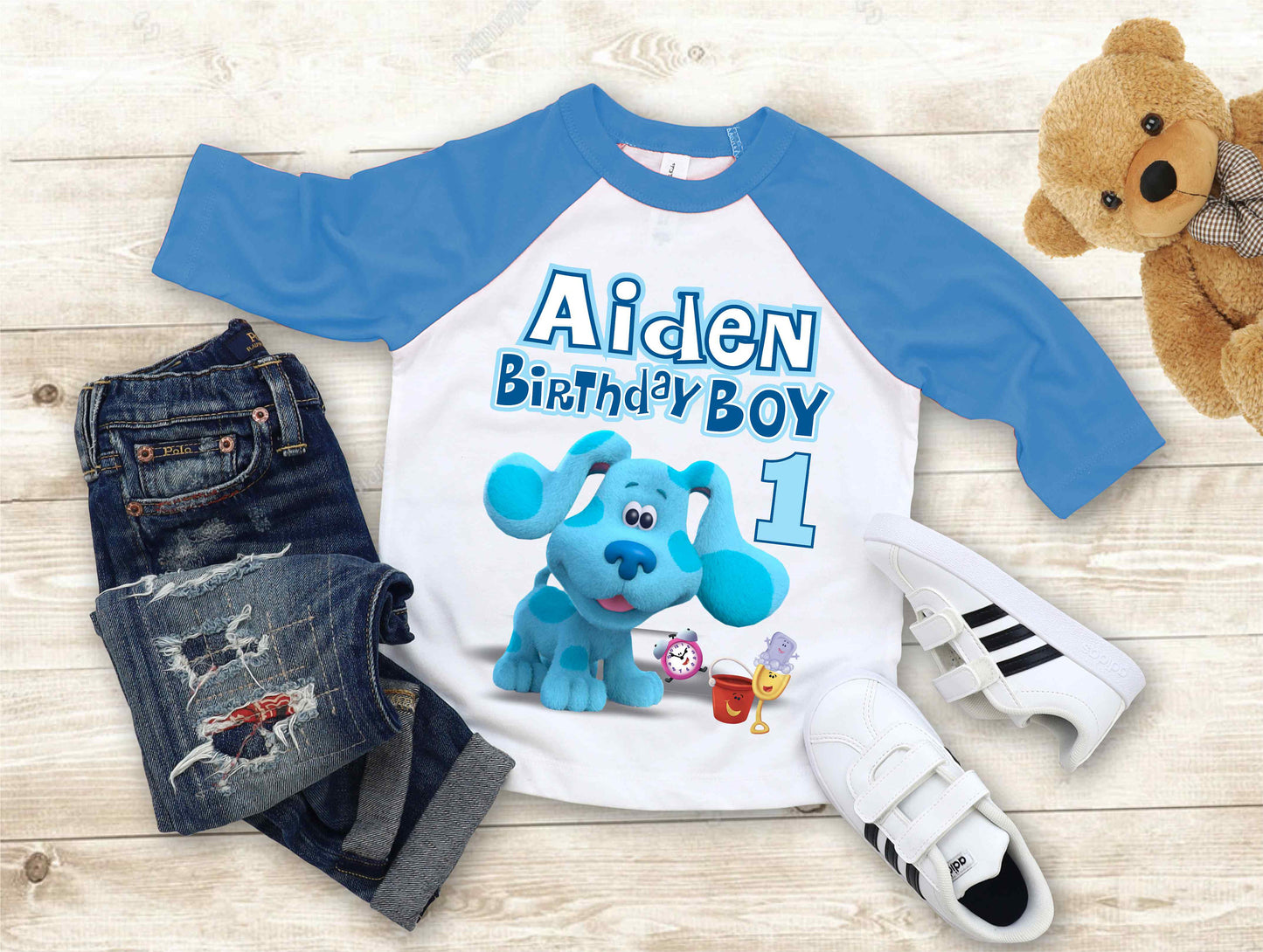 Blue Clue  Inspired Birthday T Shirt, Blue Clue theme Party, Gift Birthday Shirt, family tees Custom