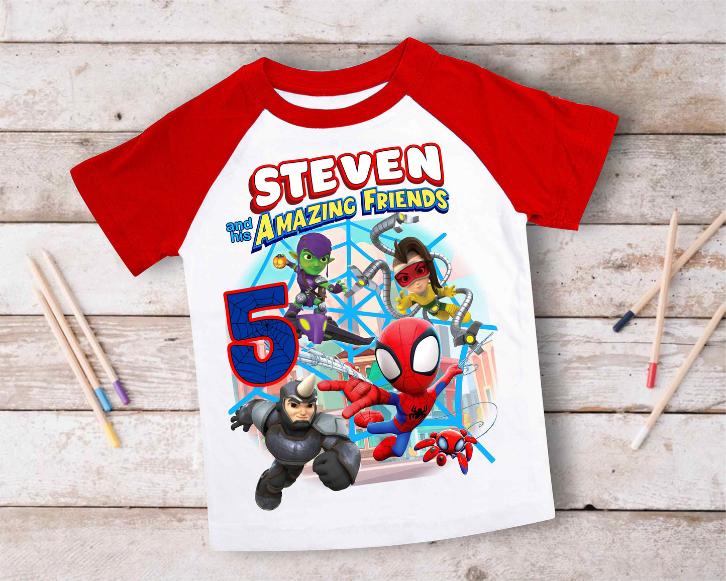 Spiderman Inspired Birthday T Shirt, Spidey & His friends theme Party, Gift Birthday Shirt, family tees Custom