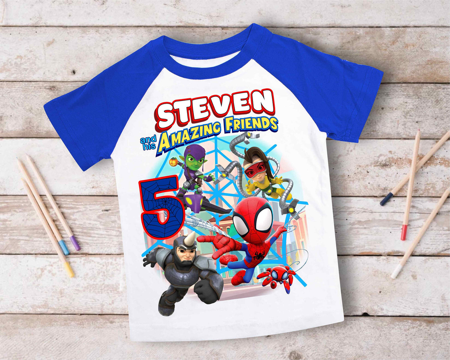 Spiderman Inspired Birthday T Shirt, Spidey & His friends theme Party, Gift Birthday Shirt, family tees Custom