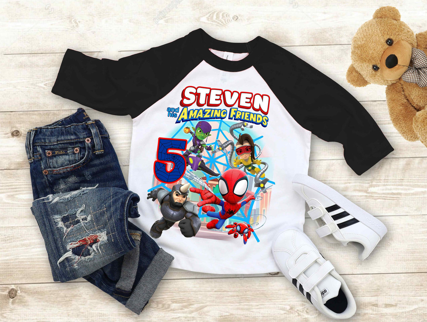 Spiderman Inspired Birthday T Shirt, Spidey & His friends theme Party, Gift Birthday Shirt, family tees Custom