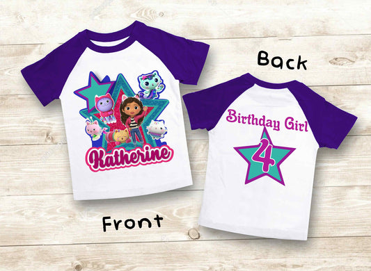 Dollhouse Birthday T Shirt, Gabby Theme Party Shirt , Gift Birthday Shirt, family tees Custom