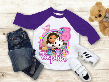 Dollhouse Birthday T Shirt, Gabby Theme Party Shirt , Gift Birthday Shirt, family tees Custom
