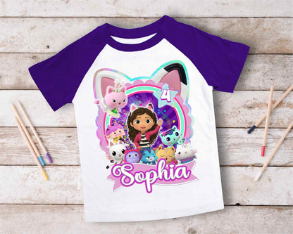 Dollhouse Birthday T Shirt, Gabby Theme Party Shirt , Gift Birthday Shirt, family tees Custom