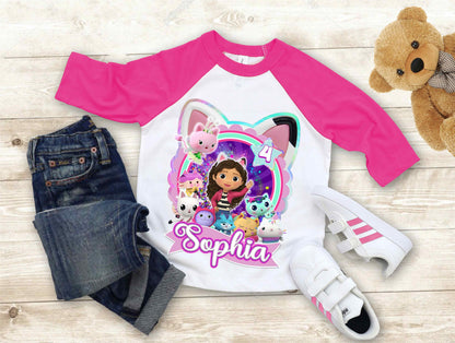 Dollhouse Birthday T Shirt, Gabby Theme Party Shirt , Gift Birthday Shirt, family tees Custom