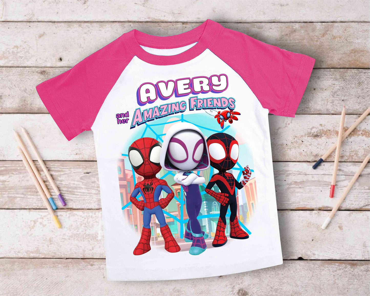 Spiderman Birthday T Shirt, Ghost Spider & her friends theme Party, Gift Birthday Shirt, family tees Custom