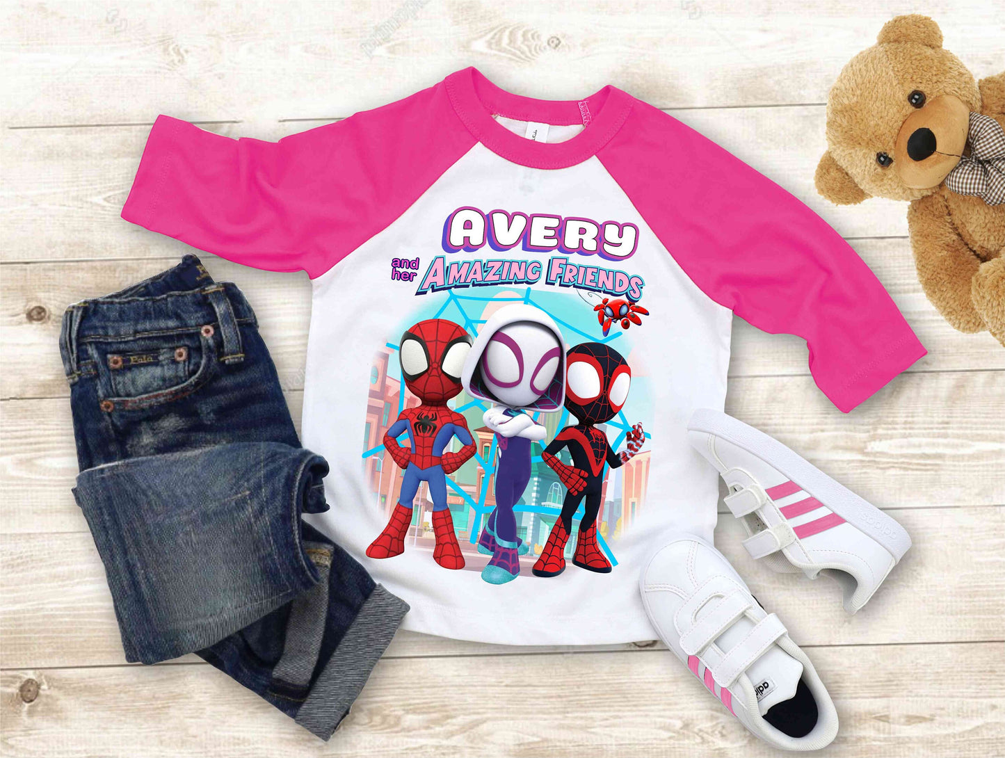 Spiderman Birthday T Shirt, Ghost Spider & her friends theme Party, Gift Birthday Shirt, family tees Custom