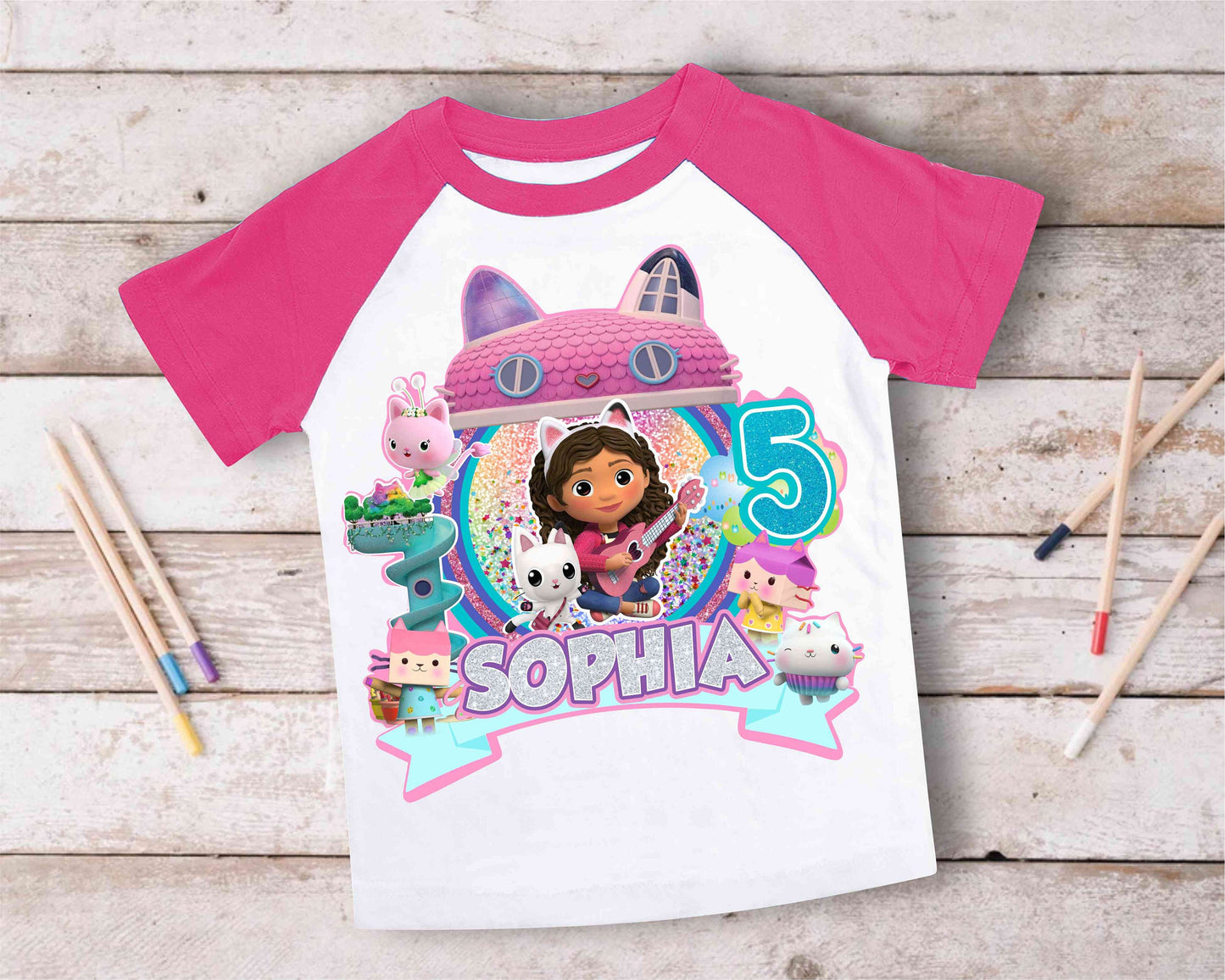 Dollhouse Birthday T Shirt, Gabby Theme Party Shirt , Gift Birthday Shirt, family tees Custom