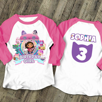 Dollhouse Birthday T Shirt, Gabby Theme Party Shirt , Gift Birthday Shirt, family tees Custom