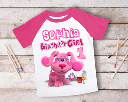 Blue Clue Inspired Birthday T Shirt, Blue Clue theme Party, Gift Birthday Shirt, family tees Custom