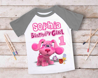 Blue Clue Inspired Birthday T Shirt, Blue Clue theme Party, Gift Birthday Shirt, family tees Custom