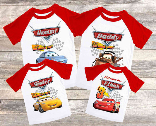 Cars Family Birthday Shirt, Lightning Mcqueen theme Party, Gift Birthday Shirt, family tees Custom
