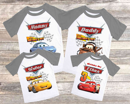Cars Family Birthday Shirt, Lightning Mcqueen theme Party, Gift Birthday Shirt, family tees Custom