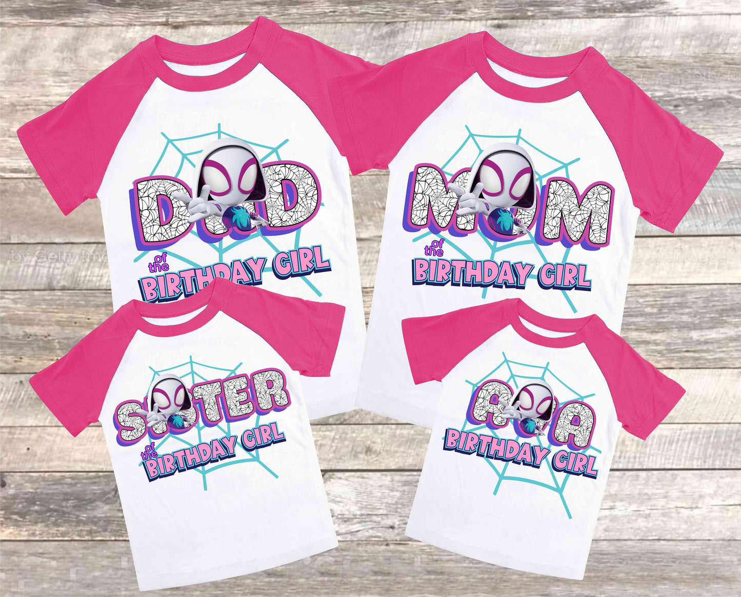 Spiderman Birthday T Shirt, Ghost Spider & her friends theme Party, Gift Birthday Shirt, family tees Custom