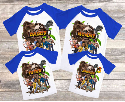 Jurassic World Camp Birthday T Shirt, Camp Jurassic Birthday theme, Family Jurassic birthday, family tees Custom