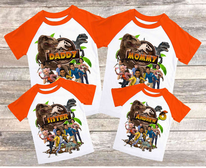 Jurassic World Camp Birthday T Shirt, Camp Jurassic Birthday theme, Family Jurassic birthday, family tees Custom