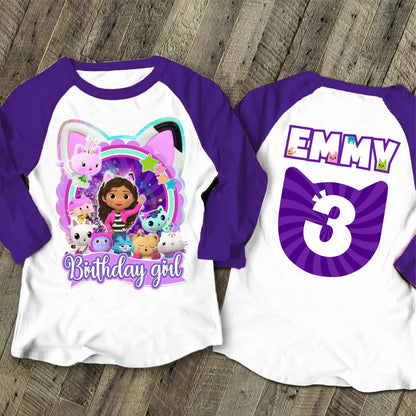 Dollhouse Birthday T Shirt, Gabby Theme Party Shirt , Gift Birthday Shirt, family tees Custom