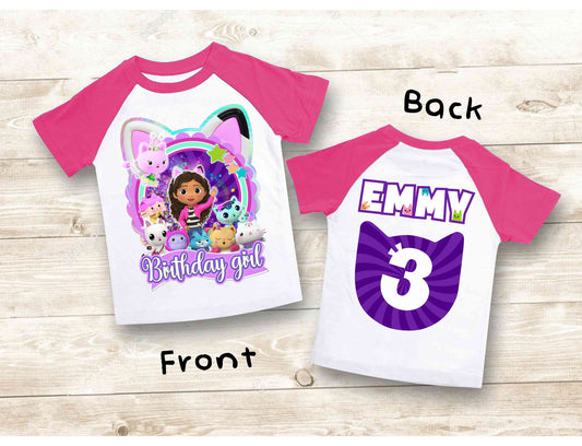 Dollhouse Birthday T Shirt, Gabby Theme Party Shirt , Gift Birthday Shirt, family tees Custom