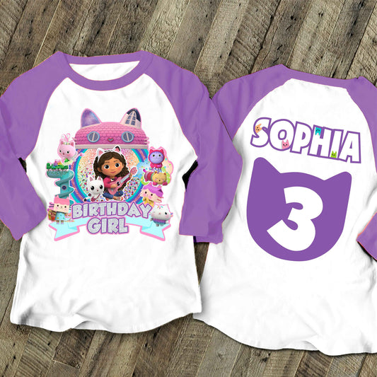 Dollhouse Birthday T Shirt, Gabby Theme Party Shirt , Gift Birthday Shirt, family tees Custom
