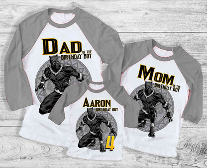 Warrior Panther Birthday T Shirt, Comics Birthday shirt, Personalized shirt Kids, family tees Custom