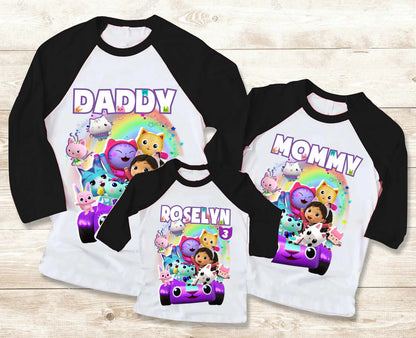 Dollhouse Family Birthday T Shirt, Gabby Theme Party Shirt , Gift Birthday Shirt, family tees Custom