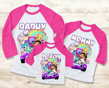 Dollhouse Family Birthday T Shirt, Gabby Theme Party Shirt , Gift Birthday Shirt, family tees Custom