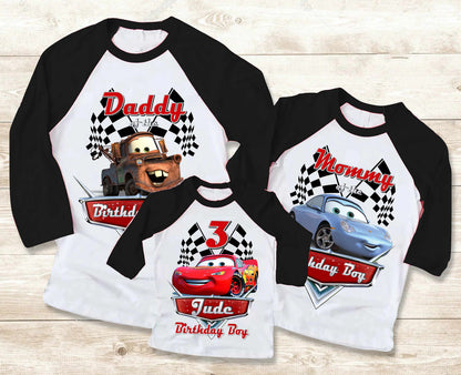 Cars Family Birthday Shirt, Lightning Mcqueen theme Party, Gift Birthday Shirt, family tees Custom