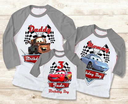 Cars Family Birthday Shirt, Lightning Mcqueen theme Party, Gift Birthday Shirt, family tees Custom