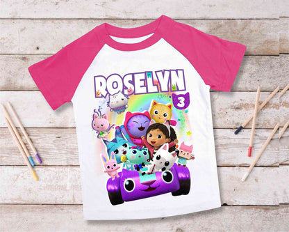 Dollhouse Birthday T Shirt, Gabby Theme Party Shirt , Gift Birthday Shirt, family tees Custom