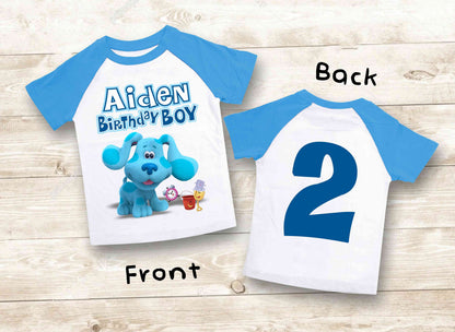 Blue Clue  Inspired Birthday T Shirt, Blue Clue theme Party, Gift Birthday Shirt, family tees Custom