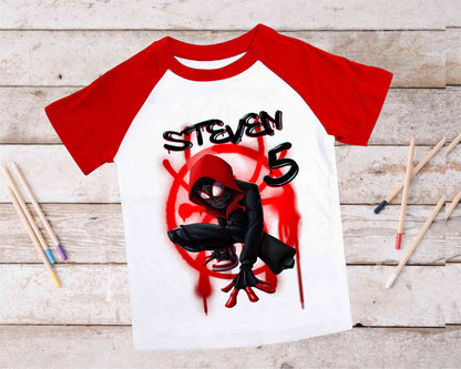 Spiderman Inspired Birthday T Shirt, Miles Morales theme Party, Gift Birthday Shirt, family tees Custom
