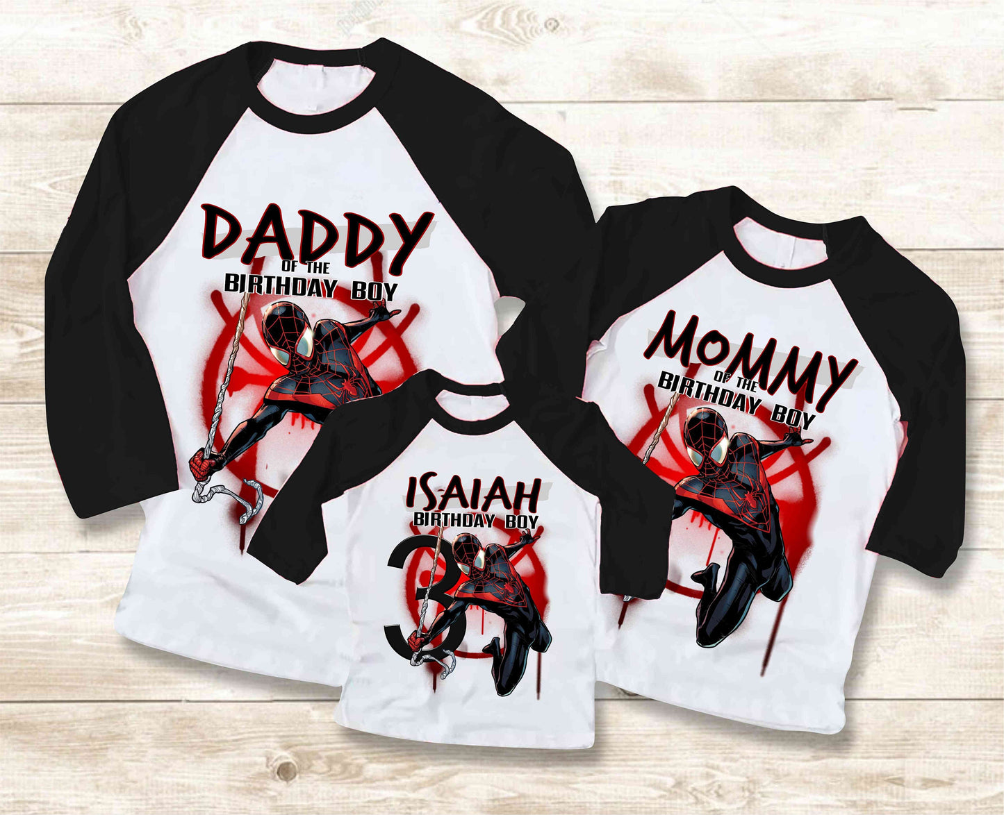 Spiderman Family Birthday T Shirt, Miles Morales theme Party, Personalized shirt, family tees Custom