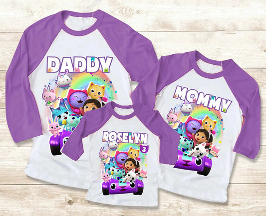 Dollhouse Family Birthday T Shirt, Gabby Theme Party Shirt , Gift Birthday Shirt, family tees Custom